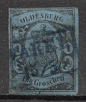 1859 Oldenburg Germany 1 Gr (CV $80, Canceled)