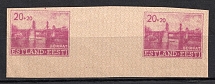 1941 20pf Estonia, German Occupation, Germany (Gutter-pair, Mi. 5 Zwb, CV $80, MNH)