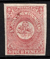 1862-64 4p Newfoundland, Canada (SG 18, CV $65)