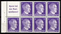 1941 Third Reich, Germany, Se-tenant, Zusammendrucke, Block (Mi. H-Bl. 120 B, CV $40, MNH)