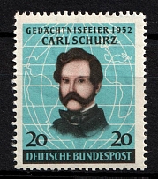 1952 20pf German Federal Republic, Germany (Mi. 155, Full Set, CV $30, MNH)
