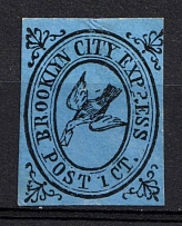 1855-64 1c Brooklyn City Express Post, Brooklyn, New York, United States, Locals (Sc. 28L1, CV $30)