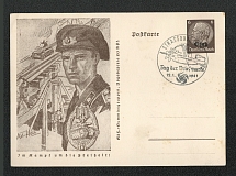 1941 Tankman, occupation of Alsace Special postmark Strassburg