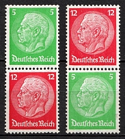1933 Third Reich, Germany, Se-tenants, Zusammendrucke (Mi. S 106, S 108, CV $60)