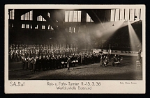 1936 'Riding and driving tournament 1936 in Dortmund', Propaganda Postcard, Third Reich Nazi Germany