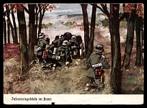 1940 'Infantry gun in the fire', Propaganda Postcard, Third Reich Nazi Germany