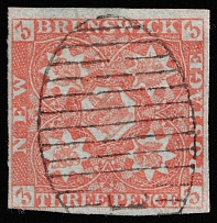 1851 3p New Brunswick, Canada (SG 2, Canceled, CV $520)