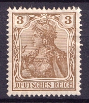 1902 3pf German Empire, Germany (Mi. 69 I, 'DFUTSCHES', Print Error, CV $20)