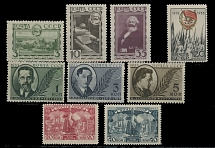 Soviet Union - 1933-34, K. Marx, Revolutionaries, Order of the Red Banner and Ivan Fedorov, four complete issues, the total is nine stamps in perfect quality, full OG, NH, mostly VF, C.v. $380, Scott #480-82, 514/30…