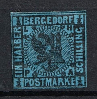 1861-67 1/2s Bargedorf, German States, Germany (Mi. 1 b, CV $80)