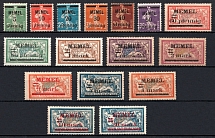 1920 Memel, Germany (Mi. 18 b, 19 y, 20 b, 21 y, 22 a, 23 c, 24 y, 25 b, 26 y, 27 x - 28 x, 29 y, 30, 31 x PF I a, 32 I, 33, Signed, CV $360)