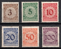 1923 Weimar Republic, Germany (Mi. 338 P - 343 P, Full Set, CV $140, MNH)