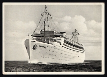 1939 'K.d. F. Schiff 'Robert Ley' The Largest Electric Ship in the World', Propaganda Postcard, Third Reich Nazi Germany