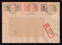 1946 Finsterwalde, Registerd Cover, Local Post, Germany (Mi. 1, 3 a, 6, 7, 9 a, 12, CV $160)