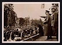 1940 (15 Oct) 'The Fuhrer with his Troops in Warsaw', Swastika, German Propaganda Postcard from Krakow to Hamburg