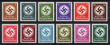 1942-44 Third Reich, Germany, Official Stamp (Mi. 166 - 177, CV $30, MNH)