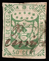 1864 50c Colombia, South America (Mi 25, Canceled, CV $85)