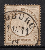 1872 18kr German Empire, Large Breast Plate, Germany (Mi. 28, Canceled, CV $3,650)