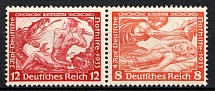 1933 Third Reich, Germany, Wagner, Se-tenant, Zusammendrucke, Pair (Mi. W 55, CV $70, MNH)