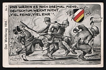 1914-18 'World War I 1914' WWI European Caricature Propaganda Postcard, Europe