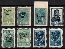 1941 Parnu Pernau, German Occupation of Estonia, Germany (Mi. 2 II - 3 II A, 3 II B, 6 II - 9II, CV $220)