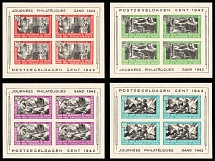 Belgian Flemish Legion, Germany, Full Sheets (Mi. XXI - XXIV, Unissued stamps, Full Set, Sheet Inscriptions)