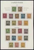 United States - Classic Stamps, Proofs and Multiples - 1929, ''Kans.'' and ''Nebr.'' black overprints on Presidential definitives of 1926, 1c-10c, two complete set of 11 arranged on page from a Collection, full/large part of OG, …