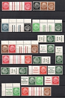 1939 Third Reich, Germany, Collection (Coupon, Se-tenants, Gutter, Tete-beche, CV $200)