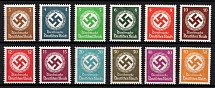 1934 Third Reich, Germany, Official Stamps (Mi. 132 - 143, Full Set, CV $40)