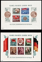 1953 German Democratic Republic, Germany, Souvenir Sheets (Mi. Bl 8 Y II, 9 Y II, CV $160)