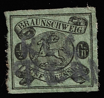 1863 1/2p Brunswick, German States, Germany (Mi 10a, Canceled, CV $600)