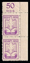 1938-39 'Oct - Mar' NSDAP Nazi Party, Germany, Pair (Corner Margin, MNH)