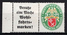 1929 5pf Weimar Republic, Germany (Mi. W 35, Zusammendrucke, CV $50)
