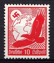 1934 10pf Third Reich, Germany, Airmail (Mi. 530 y, CV $20, MNH)