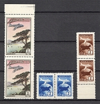 1955 Airmail, Soviet Union USSR (Pairs, Full Set, MNH)
