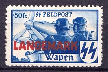 Belgian Flemish Legion, Germany (Unissued Stamp, Signed, Mi. XX A, CV $230)
