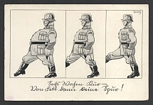 1936-1944 'Once you were fat, you'll be chipper' Military Caricature Propaganda Postcard, Third Reich Nazi Germany