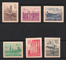 1941 Estonia, German Occupation, Germany, Blocks of Four (Mi. 4 U a - 9 U a, IMPERFORATE, Full Set, CV $160, MNH)