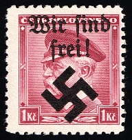1939 1k Moravia-Ostrava, Bohemia and Moravia, Germany Local Issue (Mi. 9, Type I, Signed, CV $20, MNH)