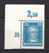 1926-27 25pf Weimar Republic, Germany (Control Number, Corner Margins, CV $90)