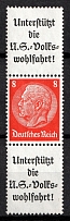 1936-37 8pf Third Reich, Germany, Se-tenant, Zusammendrucke (Mi. S 132, CV $30, MNH)