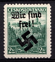 1939 2k Moravia-Ostrava, Bohemia and Moravia, Germany Local Issue (Mi. 13, Type II, CV $90, MNH)