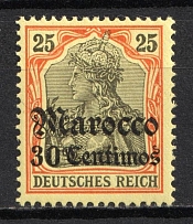 1905 30c on 25pf German Offices in Morocco, Germany (Mi. 25, MNH, CV $30)