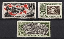 1946 25th Anniversary of First Soviet Postage Stamp, Soviet Union, USSR, Russia (Zv. 999 - 1001, Full Set, MNH/MVLH)