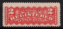 1875-92 2c Canada, Registration Stamp (SG R4, CV $200)