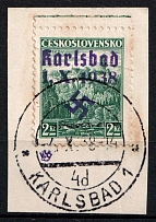 1938 2k Occupation of Karlsbad Sudetenland, Germany (Mi. 13, Karlsbad Postmark, CV $220)