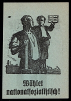 'Vote National Socialist!', Third Reich Propaganda, Cinderella, Nazi Germany (Blue Paper)