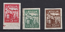 1919 Latvia (Pelure Paper, Full Set, Signed, CV $60, MNH/MH)