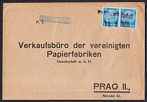 1938 (Oct 19) Letter with provisional postmark of FREIHEIT (Vrajt). Addressed to PRAGUE. Czech Censorship. Occupation of Sudetenland, Germany