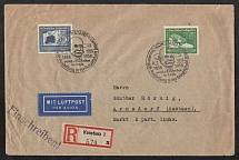 1938 (8 Jun) Zeppelin Mail Exhibition, Third Reich, Germany, Registered Cover from Konstanz to Arnsdorf with Commemorative Postmark